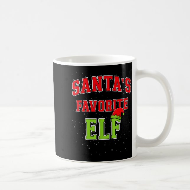 Santa's Favorite Elf Christmas Family Matching Gro Kaffeetasse (Rechts)