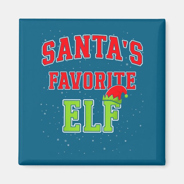 Santa's Favorite Elf Christmas Family Matching Gro Magnet (Vorne)