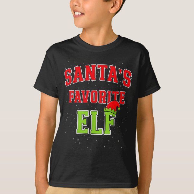 Santa's Favorite Elf Christmas Family Matching Gro T-Shirt (Vorderseite)