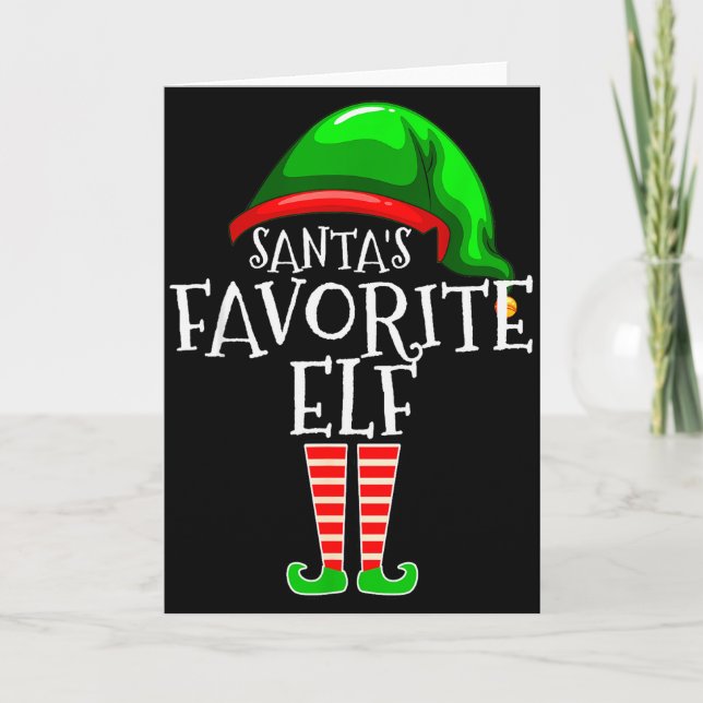 Santa's Favorite Elf Group Matching Family Christm Karte (Vorderseite)