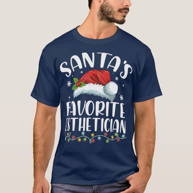 Santas Favorite Esthetician Weihnachts-Weihnachtsm T-Shirt (Vorderseite)