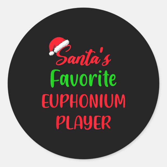 Santas Favorite Euphonium Player Gift Euphonium Ch Runder Aufkleber (Vorderseite)
