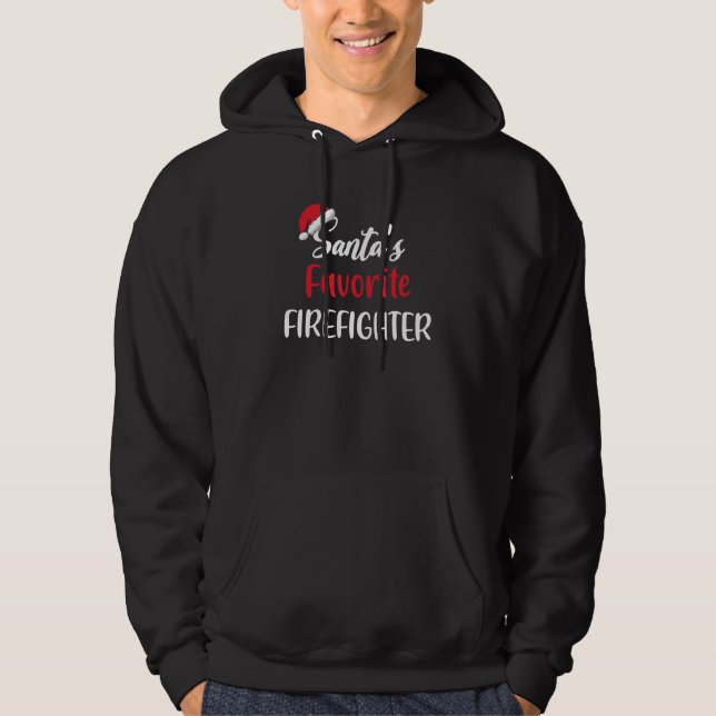 Santas Favorite Firefighter   Christmas   Pajama X Hoodie (Vorderseite)