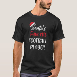 Santas Favorite Football Player Geschenk Weihnacht T-Shirt