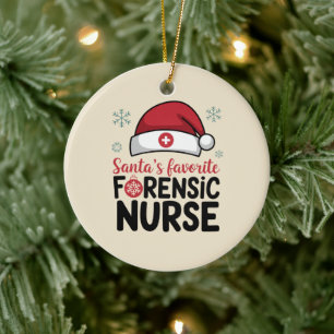 Santas Favorite Forensic Nurse Weihnachten Keramik Ornament