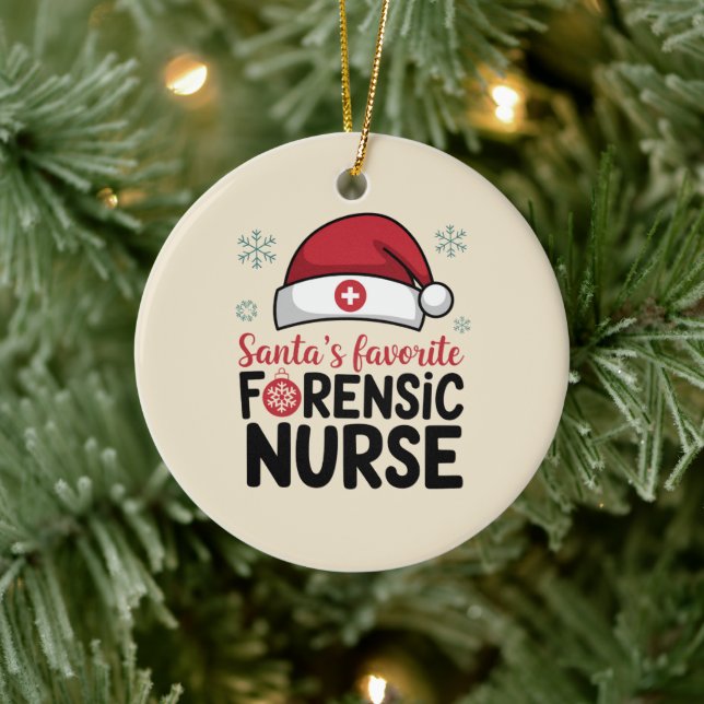 Santas Favorite Forensic Nurse Weihnachten Keramik Ornament (Baum)