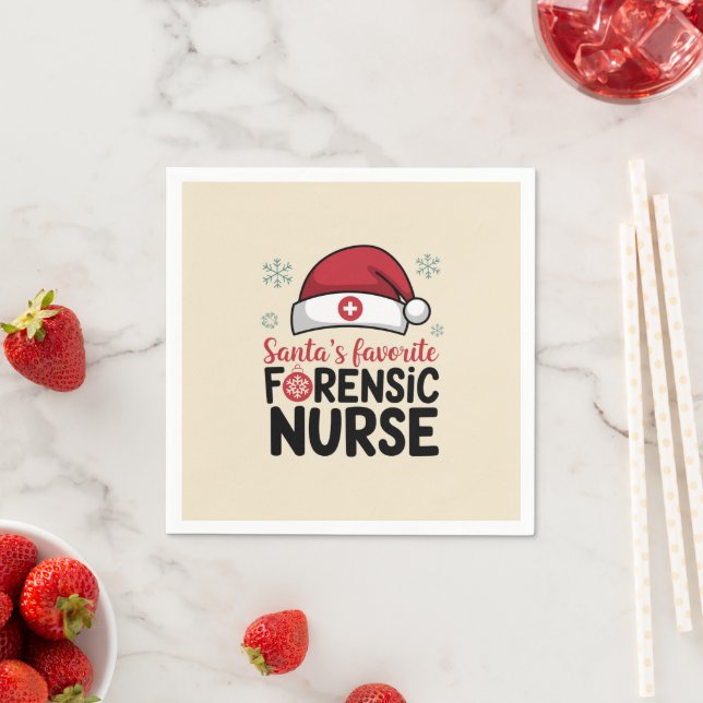 Santas Favorite Forensic Nurse Weihnachten Serviette (Beispiel)