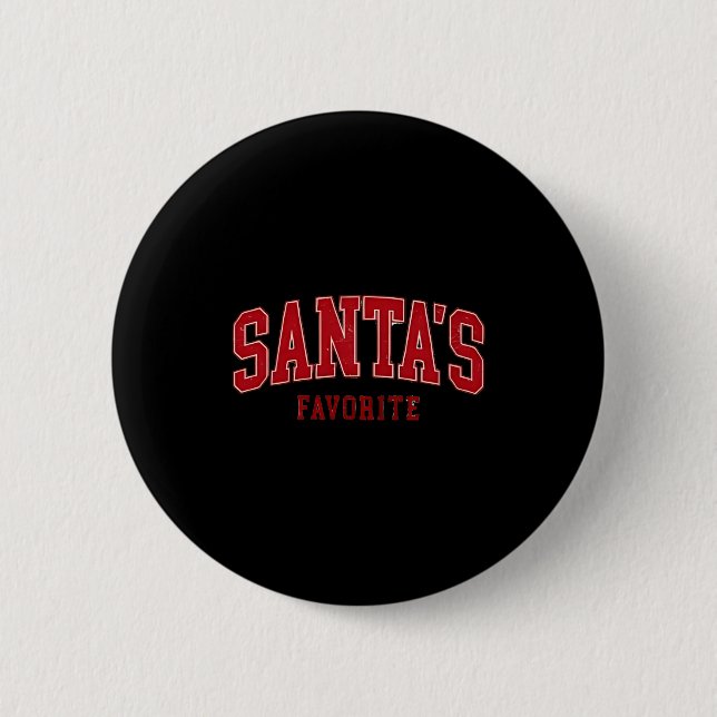 Santas Favorite Funny Cute Kids Christmas  Button (Vorderseite)