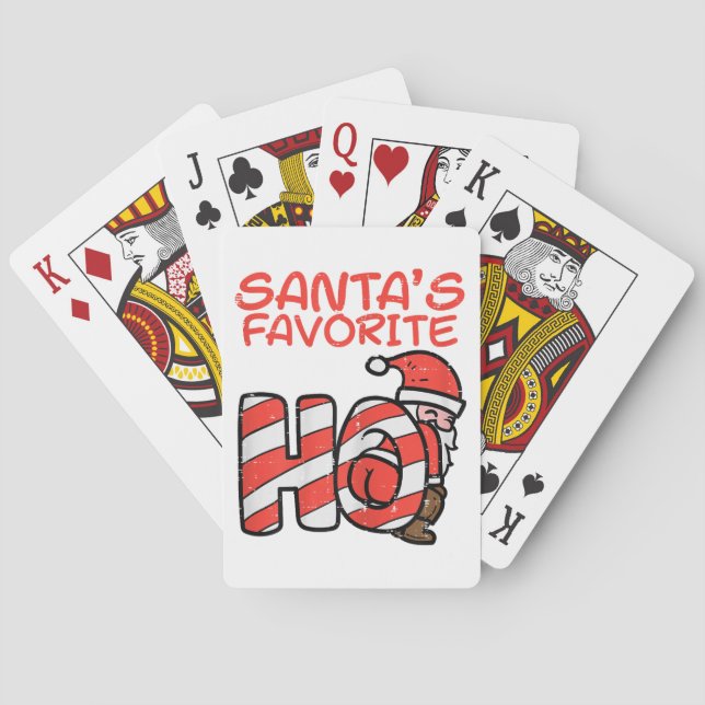 Santas Favorite Funny Naughty Adult Weihnachten We Spielkarten (Rückseite)