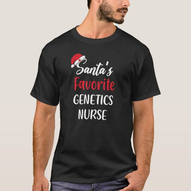 Santas Favorite Genetics Nurse   Christmas   T-Shirt (Vorderseite)