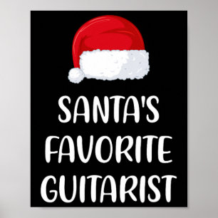Santas Favorite Gitarrist Weihnachtslustigen Guita Poster
