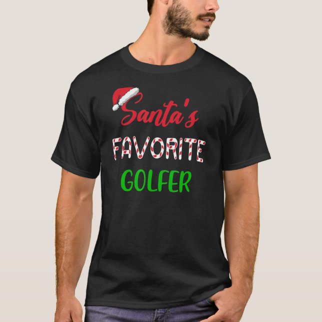 Santas Favorite Golfer   Funny Golf Christmas T-Shirt (Vorderseite)