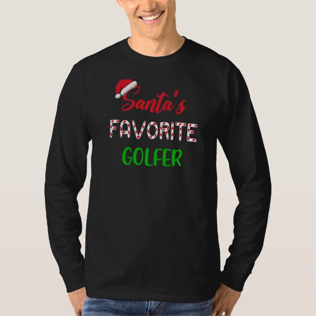 Santas Favorite Golfer  Funny Golf Christmas T-Shirt (Vorderseite)