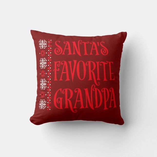 Santa's Favorite Grandpa Christmas Ugly Sweater Kissen (Vorderseite)