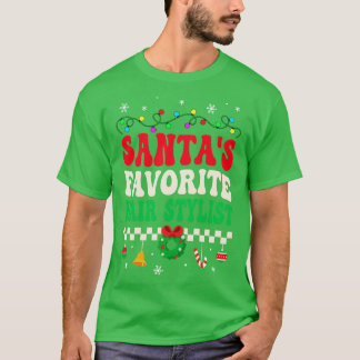 Santas Favorite Hair Stylist Retro Weihnachten T-Shirt
