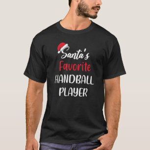 Santas Favorite Handball Player Geschenk Weihnacht T-Shirt