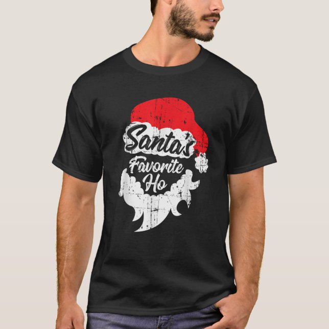 Santas Favorite Ho Funny Adult Weihnachtsgeschenk T-Shirt (Vorderseite)