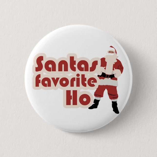 Santas Favorite Ho Funny Christmas Button (Vorderseite)