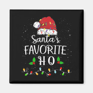 Santas Favorite Ho Red Weihnachtsmannmütze Xmas Fu Magnet