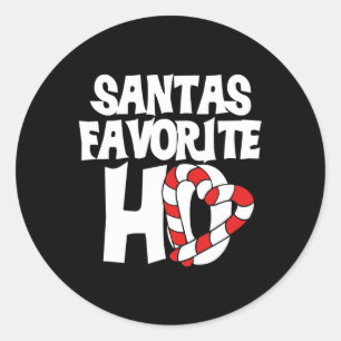 Santas Favorite Ho Runder Aufkleber
