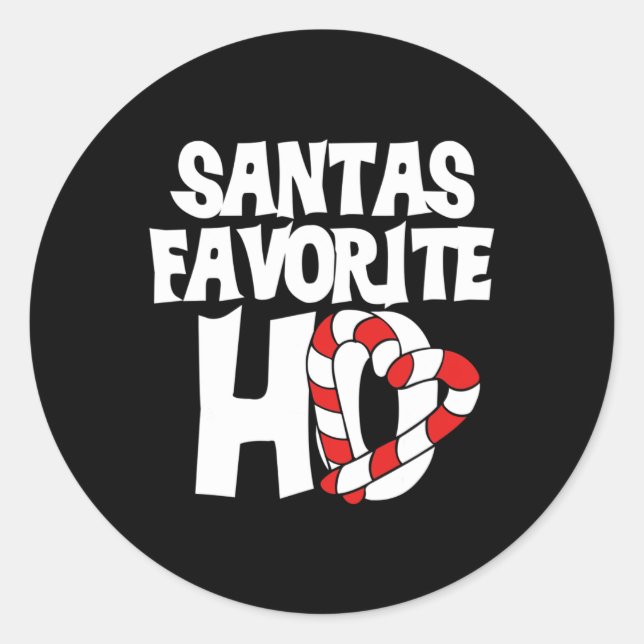 Santas Favorite Ho Runder Aufkleber (Vorderseite)