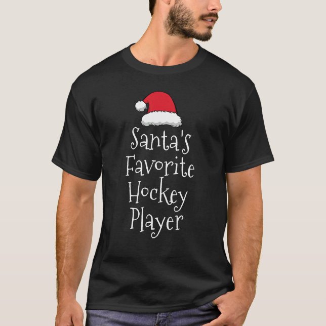 Santas Favorite Hockey Player   Christmas   Hockey T-Shirt (Vorderseite)