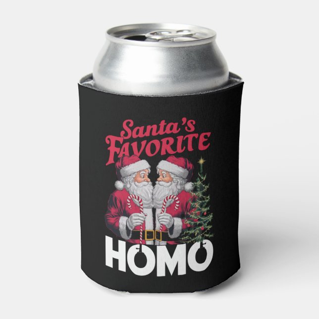 Santas Favorite Homo Gay Christmas LGBTQ Prix Dosenkühler (Kanne Vorderseite)