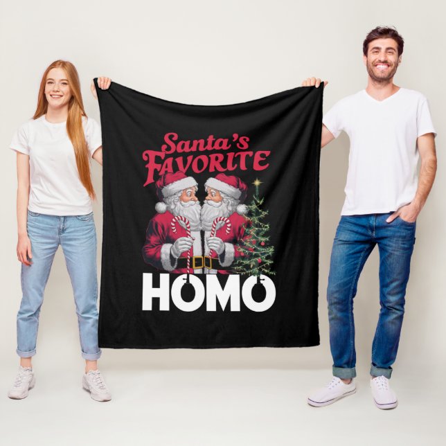 Santas Favorite Homo Gay Christmas LGBTQ Prix Fleecedecke (Beispiel)