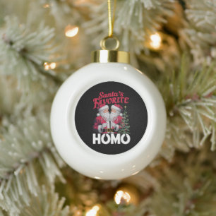 Santas Favorite Homo Gay Christmas LGBTQ Prix Keramik Kugel-Ornament