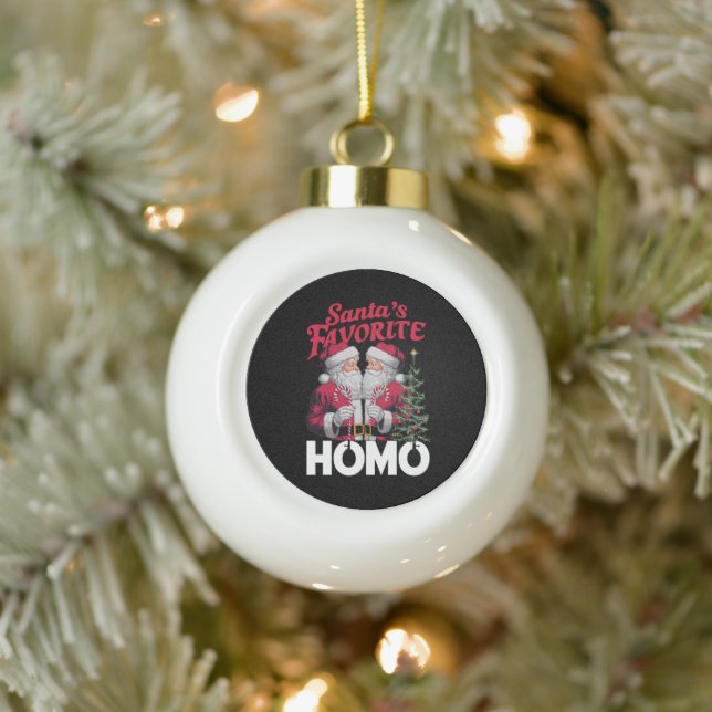 Santas Favorite Homo Gay Christmas LGBTQ Prix Keramik Kugel-Ornament (Baum)