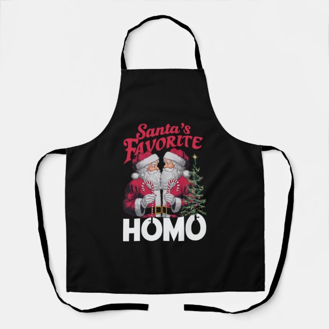 Santas Favorite Homo Gay Christmas LGBTQ Prix Schürze (Vorderseite)