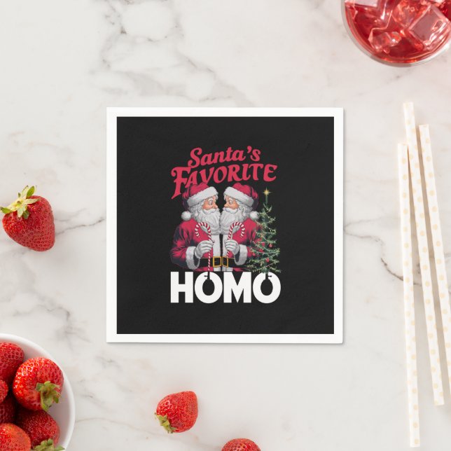Santas Favorite Homo Gay Christmas LGBTQ Prix Serviette (Beispiel)