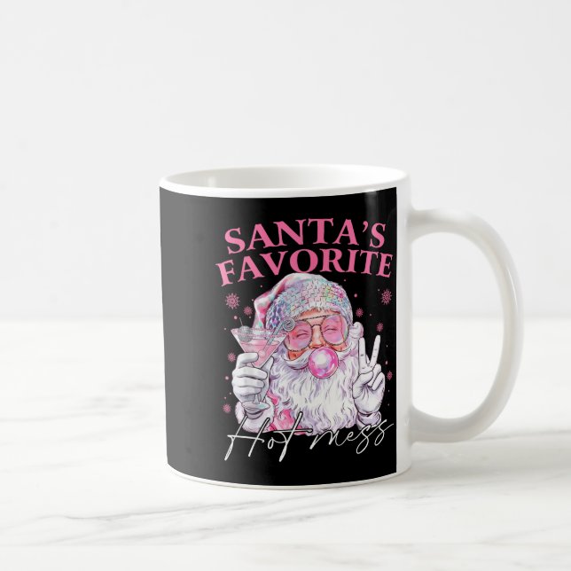 Santa's Favorite Hot Mess Funny Christmas  Kaffeetasse (Rechts)