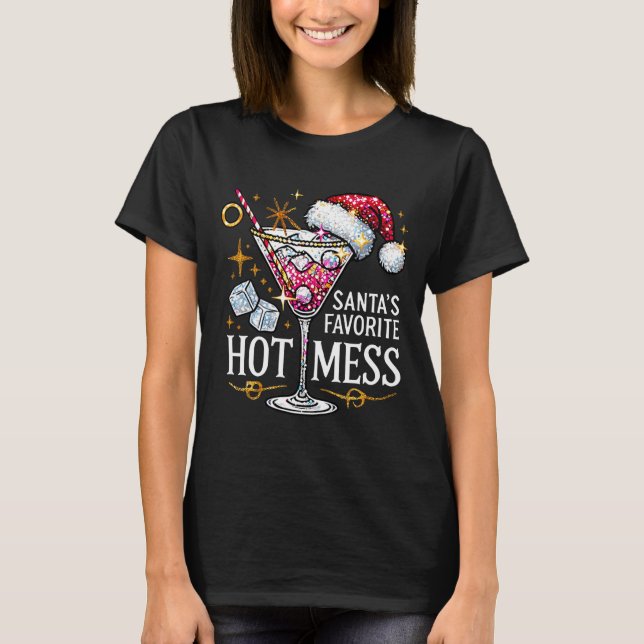 Santa's Favorite Hot Mess Long Sleeve  T-Shirt (Vorderseite)