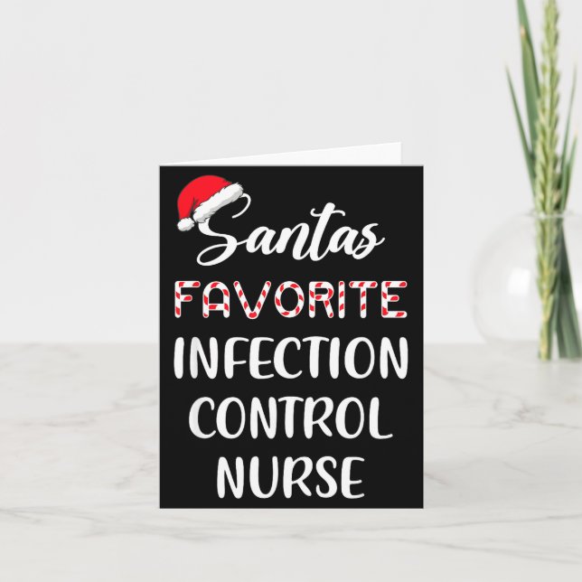 Santa's Favorite Infection Control Nurse Christmas Karte (Vorderseite)