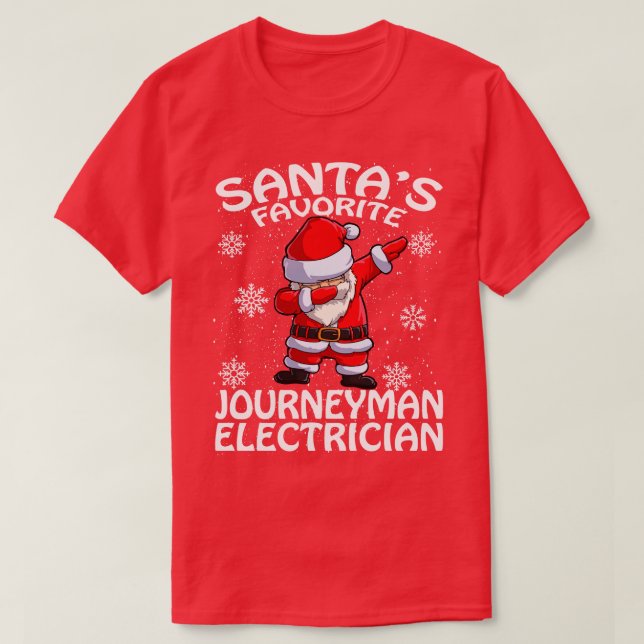 Santas Favorite Journeyman Electrical Weihnachten T-Shirt (Design vorne)