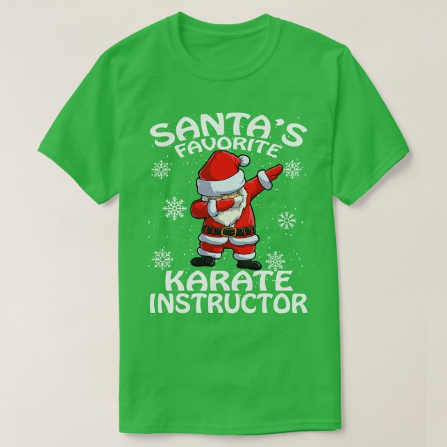 Santas Favorite Karate Instructor Weihnachten T-Shirt (Design vorne)