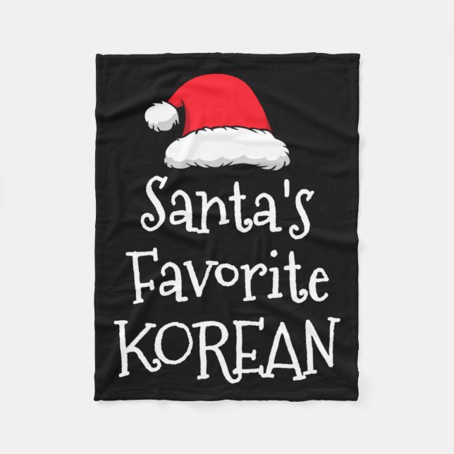 Santas Favorite Korean Christmas Funny Xmas Pajama Fleecedecke (Vorderseite)
