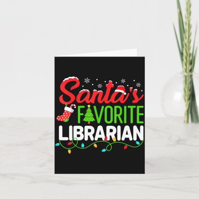 Santa's Favorite Librarian Christmas Library Book  Karte (Vorderseite)