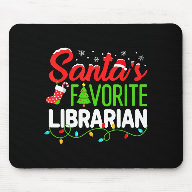 Santa's Favorite Librarian Christmas Library Book  Mousepad (Vorne)