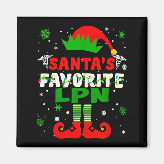 Santa's Favorite Lpn Funny Christmas  Magnet (Vorne)