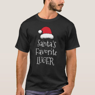 Santas Favorite Luger Christmas Luge T-Shirt