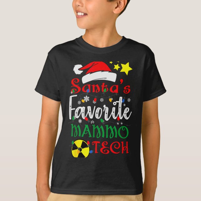 Santa's Favorite Mammo Tech, Mammography Christmas T-Shirt (Vorderseite)