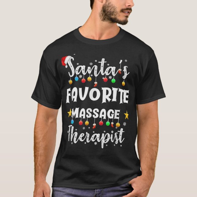 Santa's Favorite Massage Therapist Christmas Massa T-Shirt (Vorderseite)