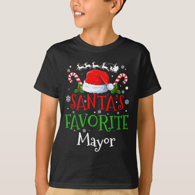 Santa's Favorite Mayor Christmas Party  T-Shirt (Vorderseite)