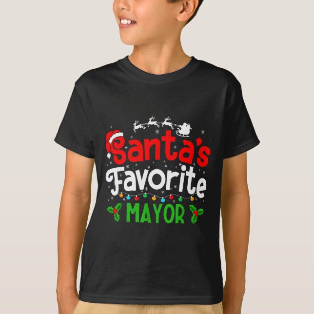 Santa's Favorite Mayor Christmas Party  T-Shirt (Vorderseite)