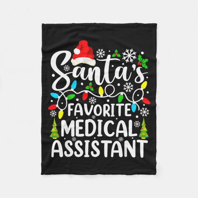 Santa's Favorite Medical Istant Funny Christmas  Fleecedecke (Vorderseite)
