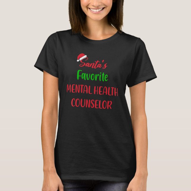Santas Favorite Mental Health Counselor   Christma T-Shirt (Vorderseite)