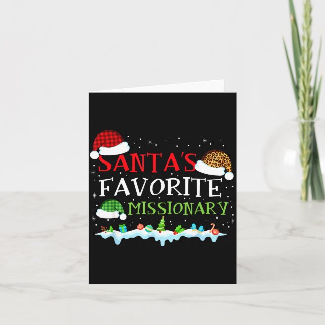 Santa's Favorite Missionary Fun Christmas  Karte (Vorderseite)