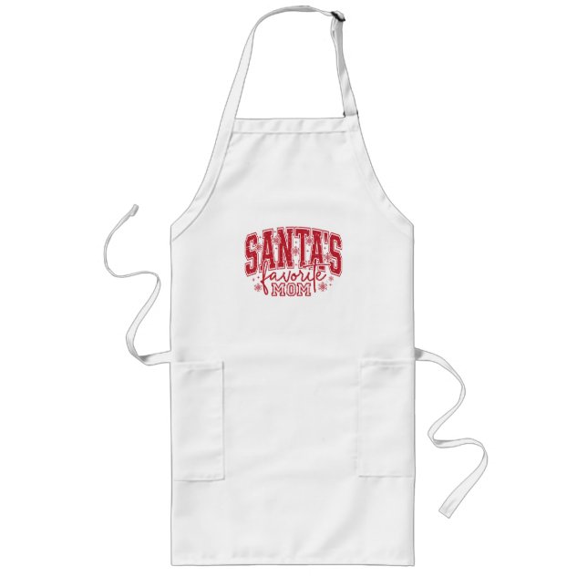 Santa's Favorite Mom Apron Lange Schürze (Vorne)